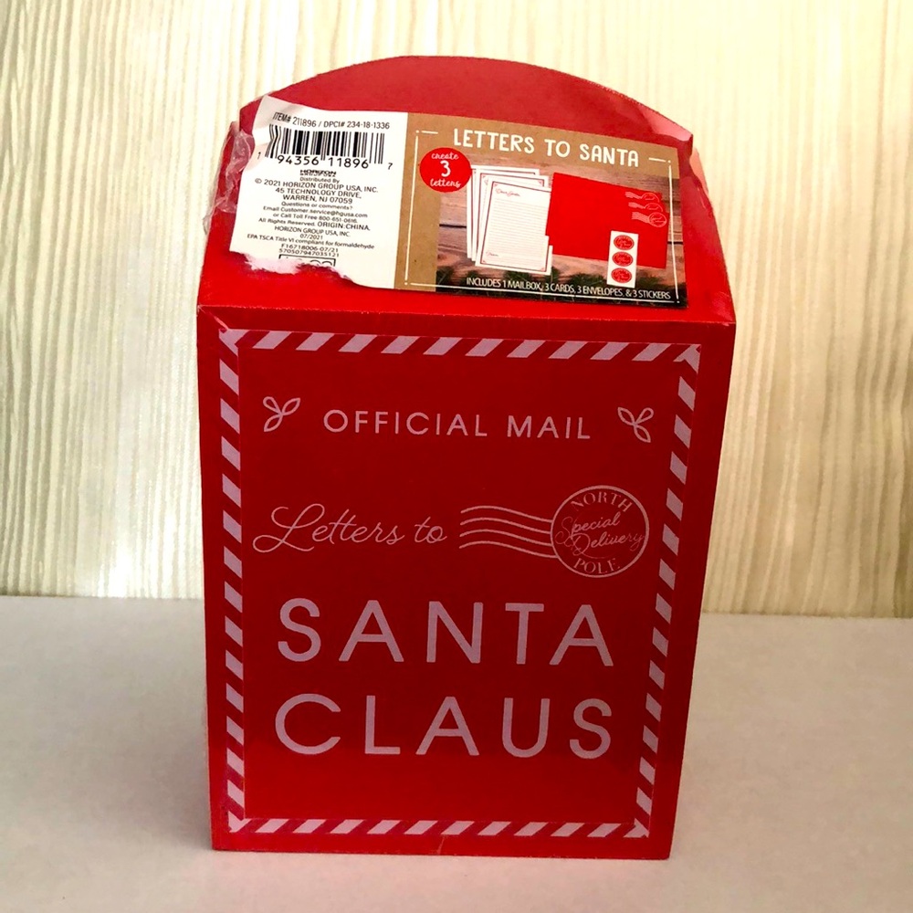 NEW Letters to Santa Claus Mailbox Set - Mailbox, Cards, Envelopes, & Stickers